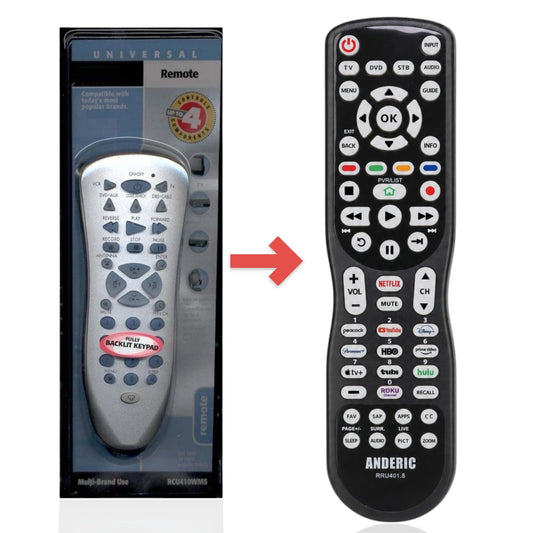 Anderic Substitute for RCA RCU410WMS 4-Device Universal Remote Control [RRU401]