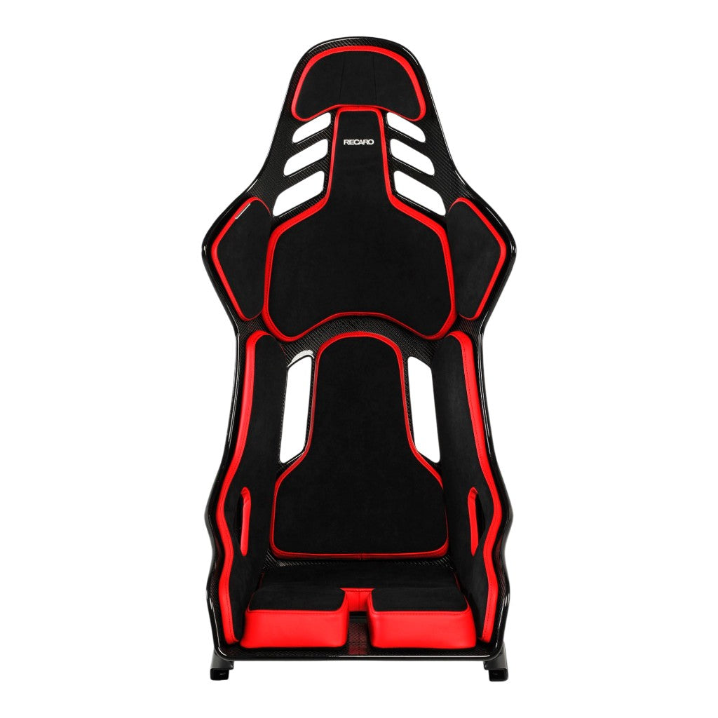 RECARO 078.01.2B22 Race Seat Podium CF Right Side (ABE / FIA 8855-1999), Black Alcantara / Red Leather, Size M