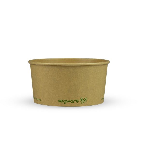 Vegware 34oz/1000ml round kraft food container, 150-Series (QTY:300)