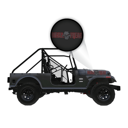Roxor Blackout Diesel Diesel Freak Red Outline - Hood Graphic