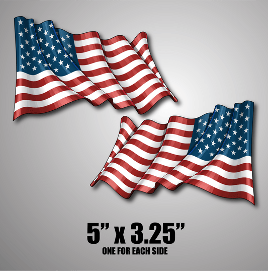 Diesel Powered 5"x3.25" American Flags