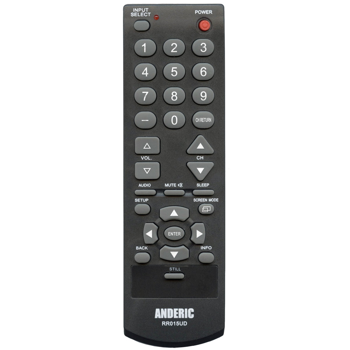 Anderic Substitute For Funai NH001UD Emerson / Sylvania Flat Panel LCD TV Remote Control [RR015UD]