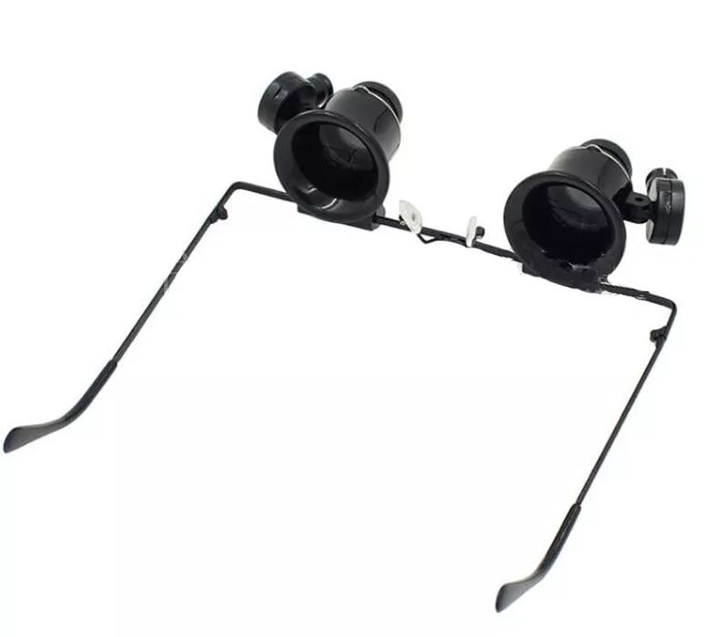 20X LED Lighted Eyeglass Loupe – Dual Magnifying Glasses, Hands-Free Magnifier with Adjustable Lens