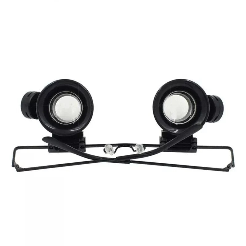 20X LED Lighted Eyeglass Loupe – Dual Magnifying Glasses, Hands-Free Magnifier with Adjustable Lens