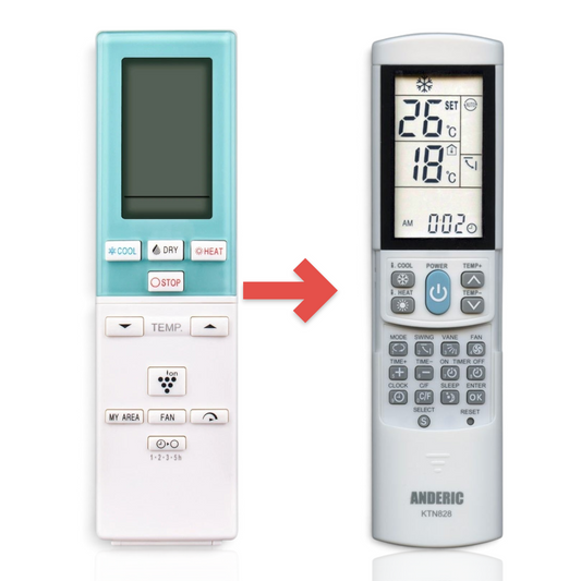 Anderic Substitute for CRMCA868JBEZ Split-type inverter Air Conditioner Remote Control for Sharp CRMC-A868JBEZ [KTN828]