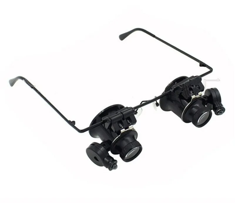 20X LED Lighted Eyeglass Loupe – Dual Magnifying Glasses, Hands-Free Magnifier with Adjustable Lens