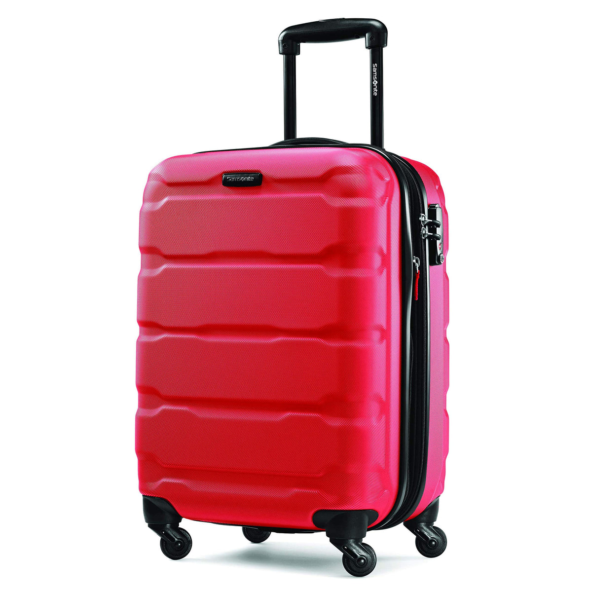 Samsonite Omni PC Hardside Expandable Luggage with Spinner Wheels, Caribbean Blue, Checked-Large 28-Inch