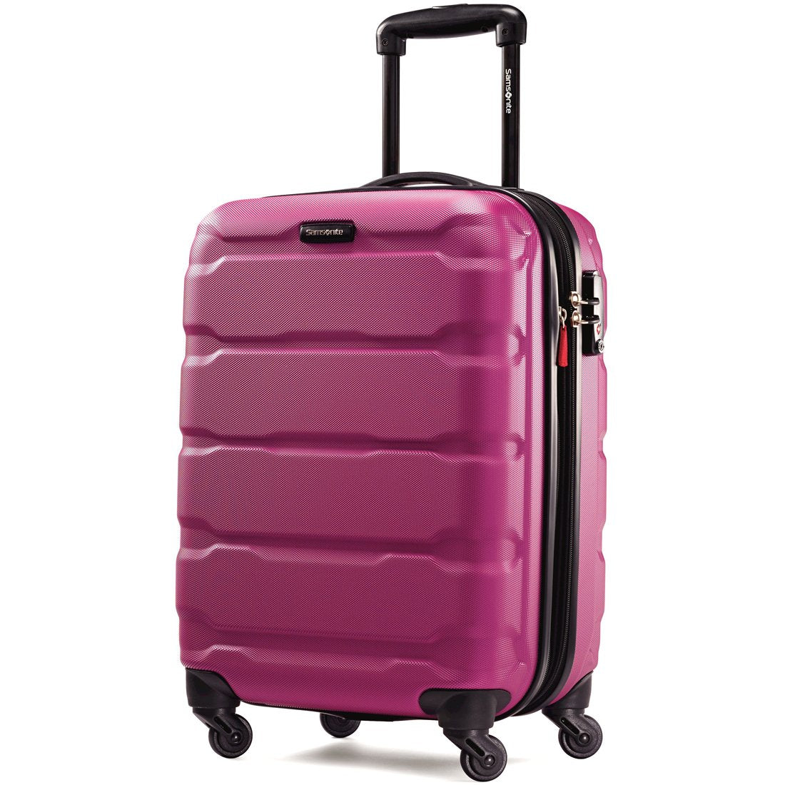 Samsonite Omni PC Hardside Expandable Luggage with Spinner Wheels, Caribbean Blue, Checked-Large 28-Inch