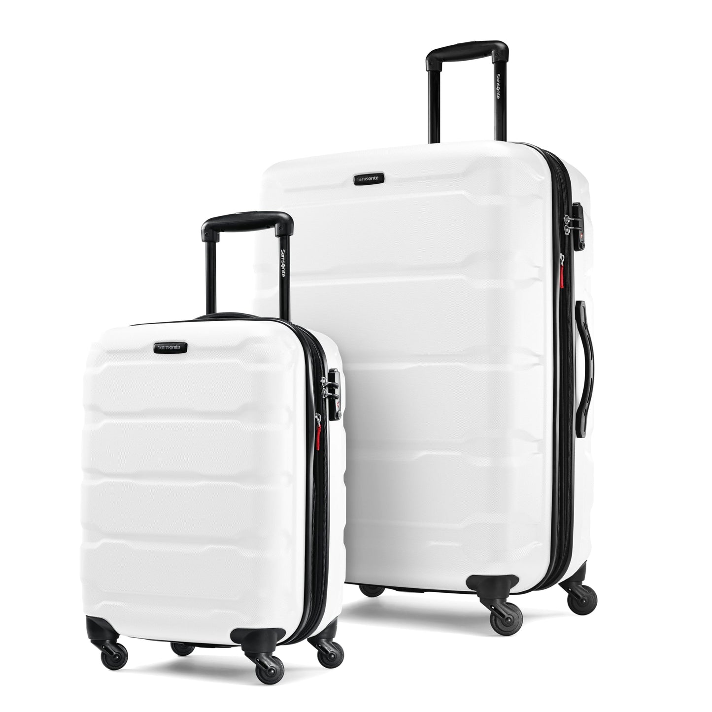 Samsonite Omni PC Hardside Expandable Luggage with Spinner Wheels, Caribbean Blue, Checked-Large 28-Inch
