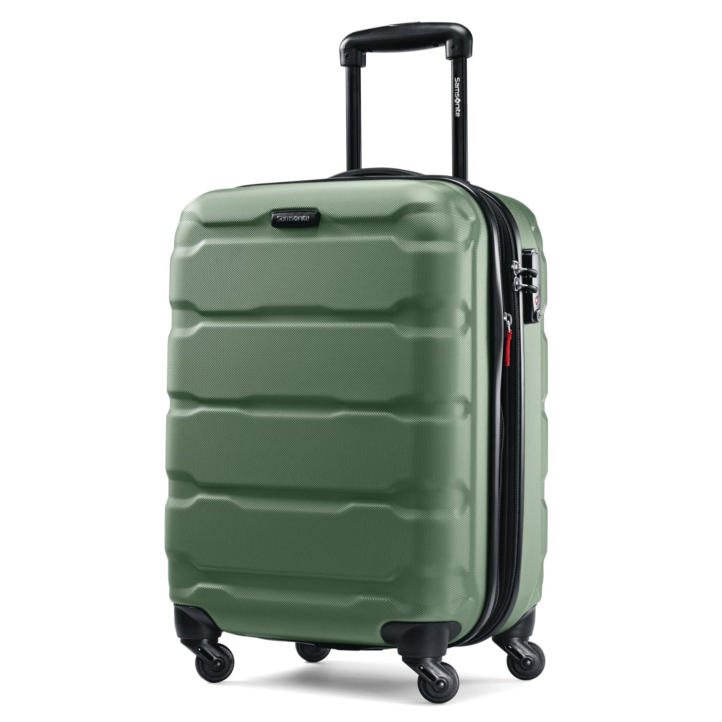 Samsonite Omni PC Hardside Expandable Luggage with Spinner Wheels, Caribbean Blue, Checked-Large 28-Inch