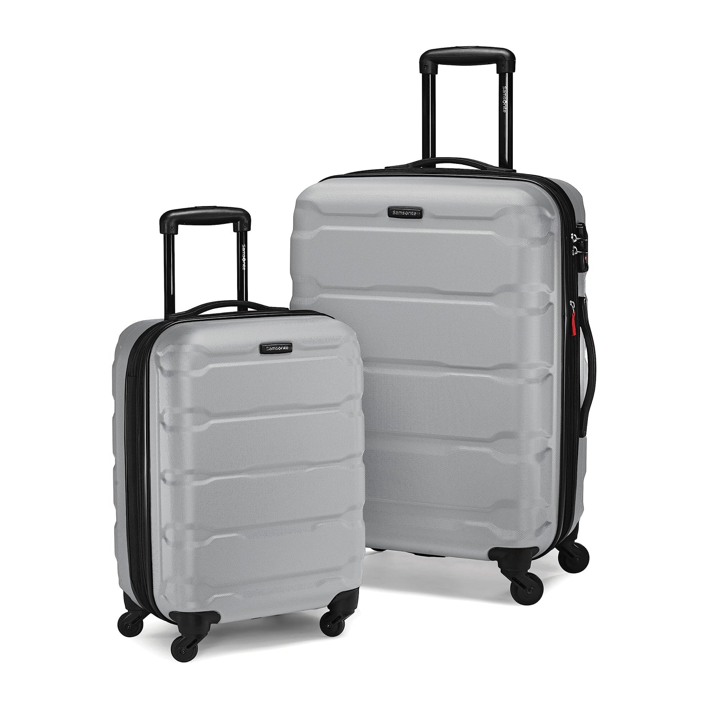 Samsonite Omni PC Hardside Expandable Luggage with Spinner Wheels, Caribbean Blue, Checked-Large 28-Inch