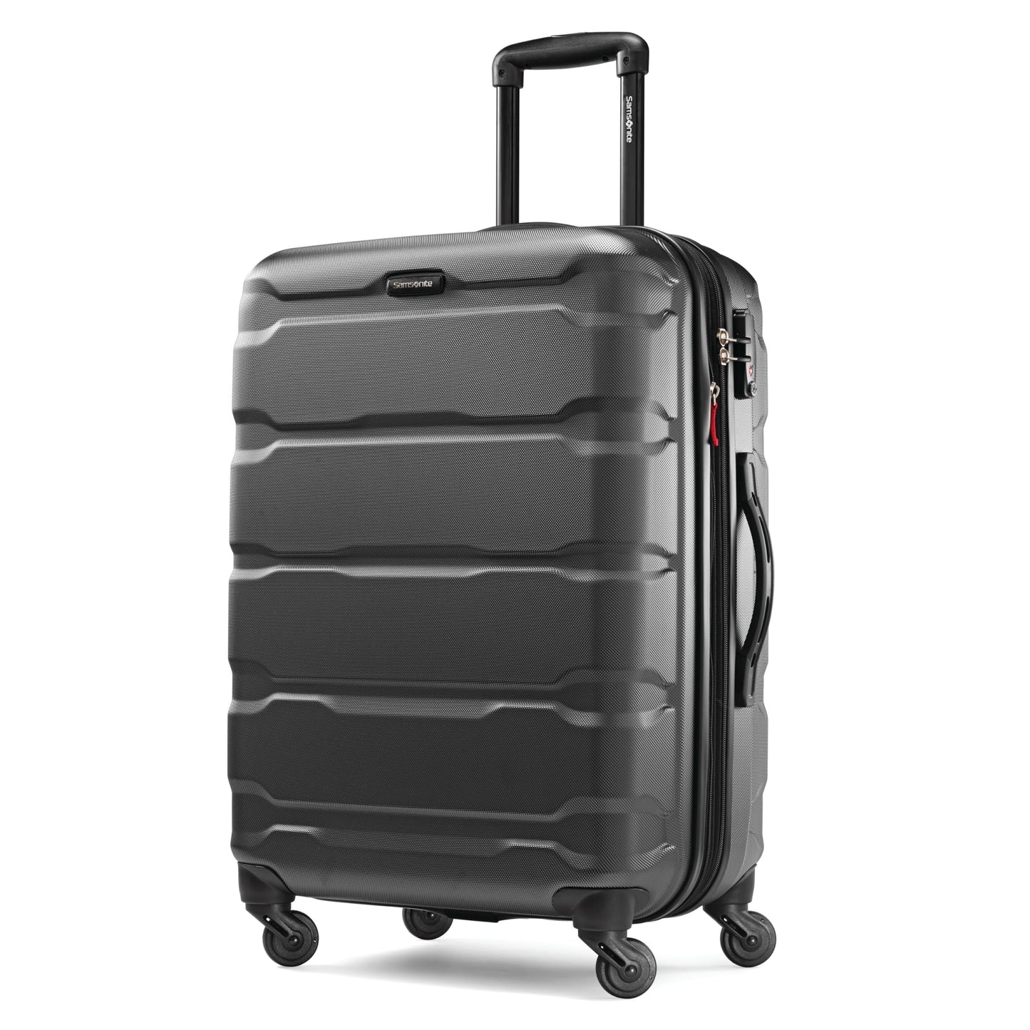 Samsonite Omni PC Hardside Expandable Luggage with Spinner Wheels, Caribbean Blue, Checked-Large 28-Inch
