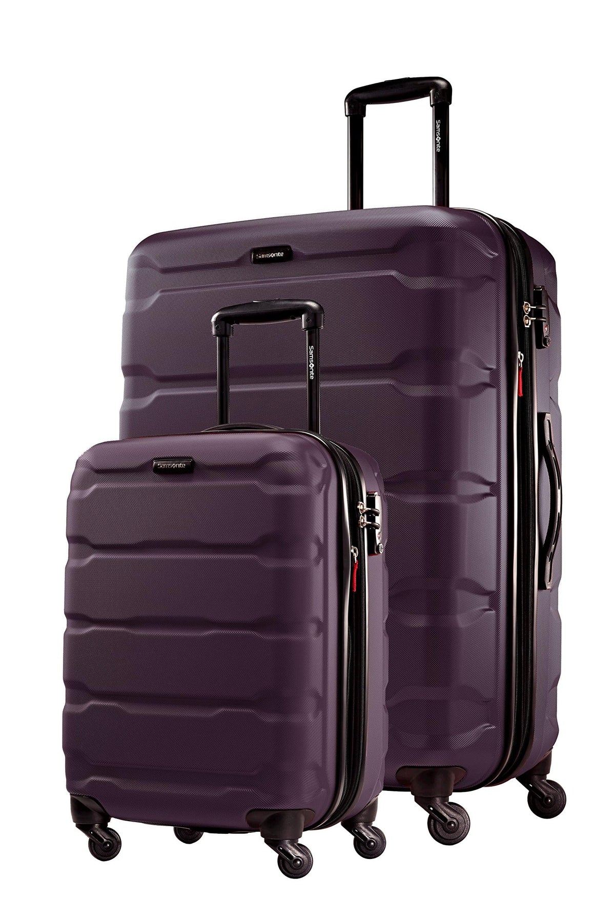 Samsonite Omni PC Hardside Expandable Luggage with Spinner Wheels, Caribbean Blue, Checked-Large 28-Inch