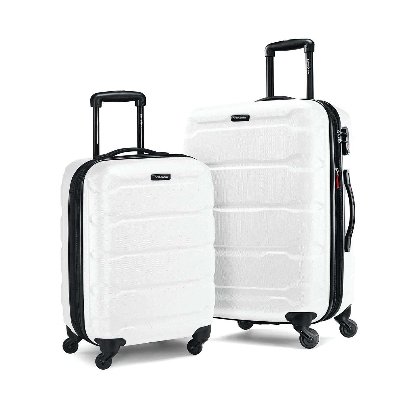 Samsonite Omni PC Hardside Expandable Luggage with Spinner Wheels, Caribbean Blue, Checked-Large 28-Inch
