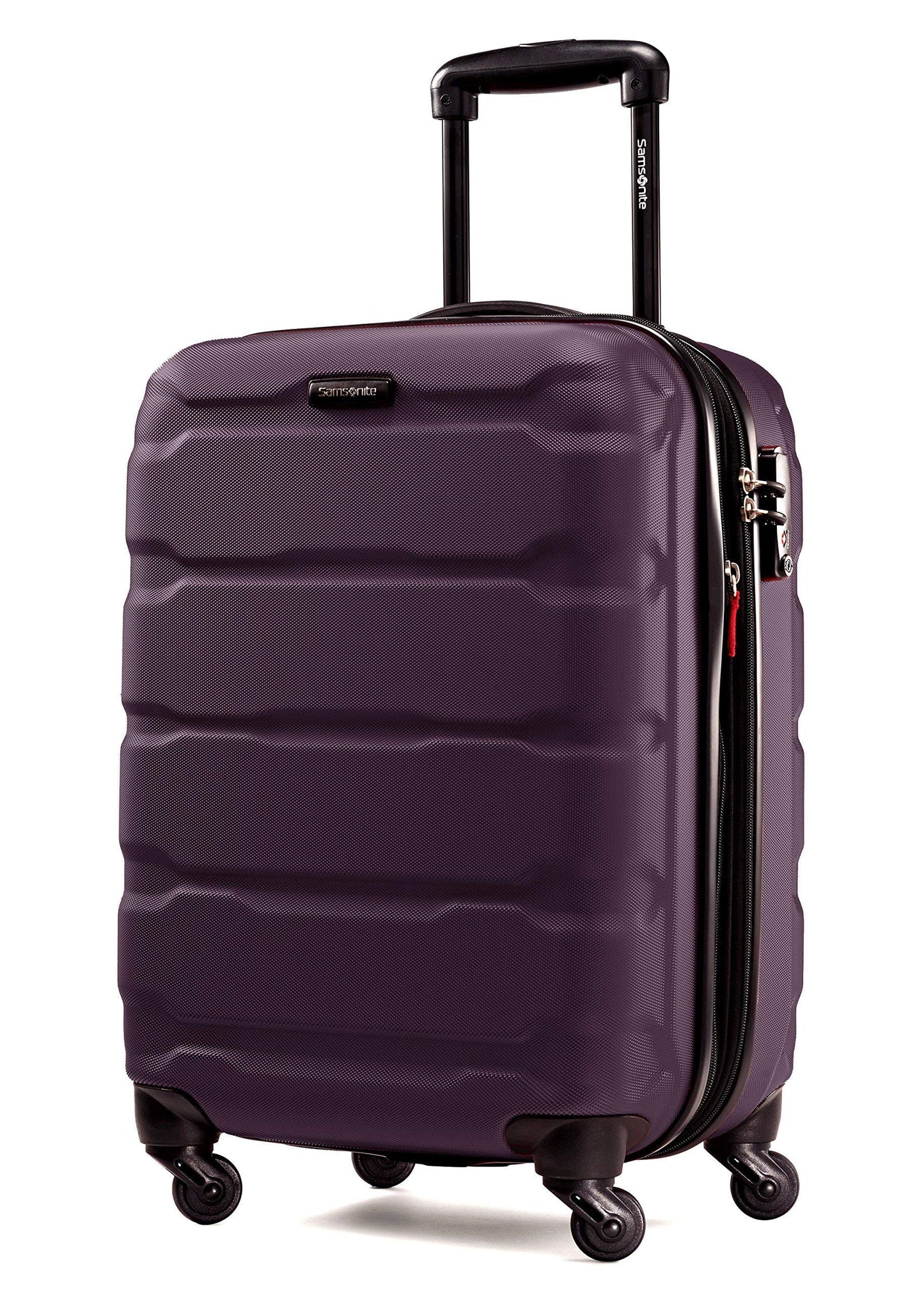 Samsonite Omni PC Hardside Expandable Luggage with Spinner Wheels, Caribbean Blue, Checked-Large 28-Inch