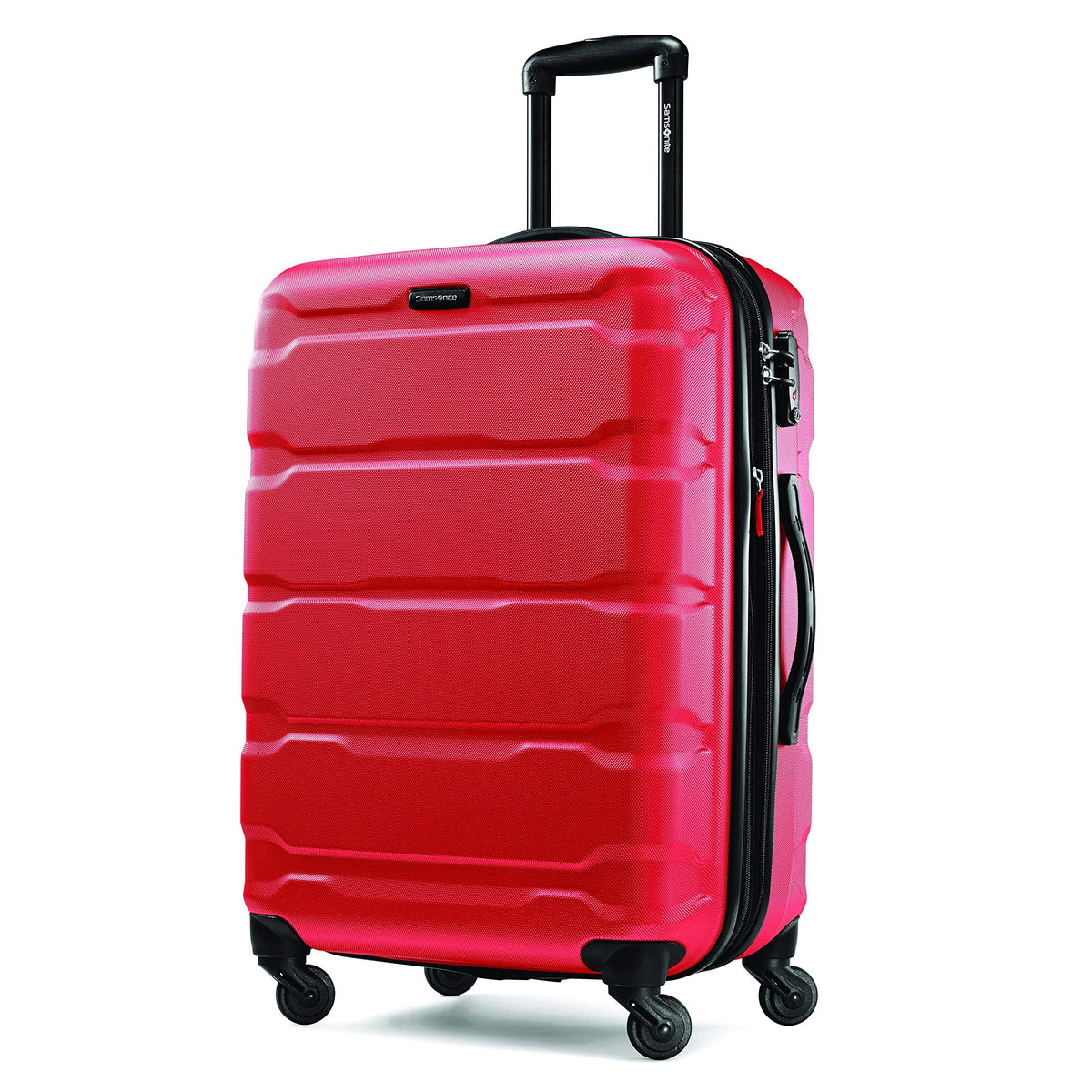 Samsonite Omni PC Hardside Expandable Luggage with Spinner Wheels, Caribbean Blue, Checked-Large 28-Inch