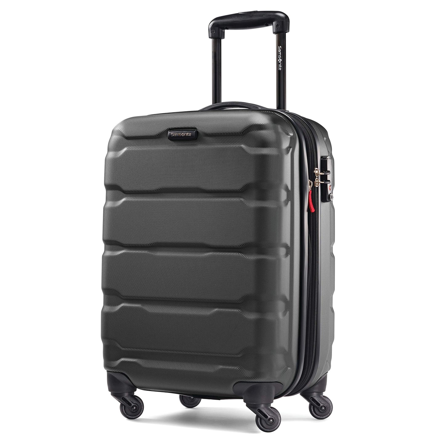 Samsonite Omni PC Hardside Expandable Luggage with Spinner Wheels, Caribbean Blue, Checked-Large 28-Inch