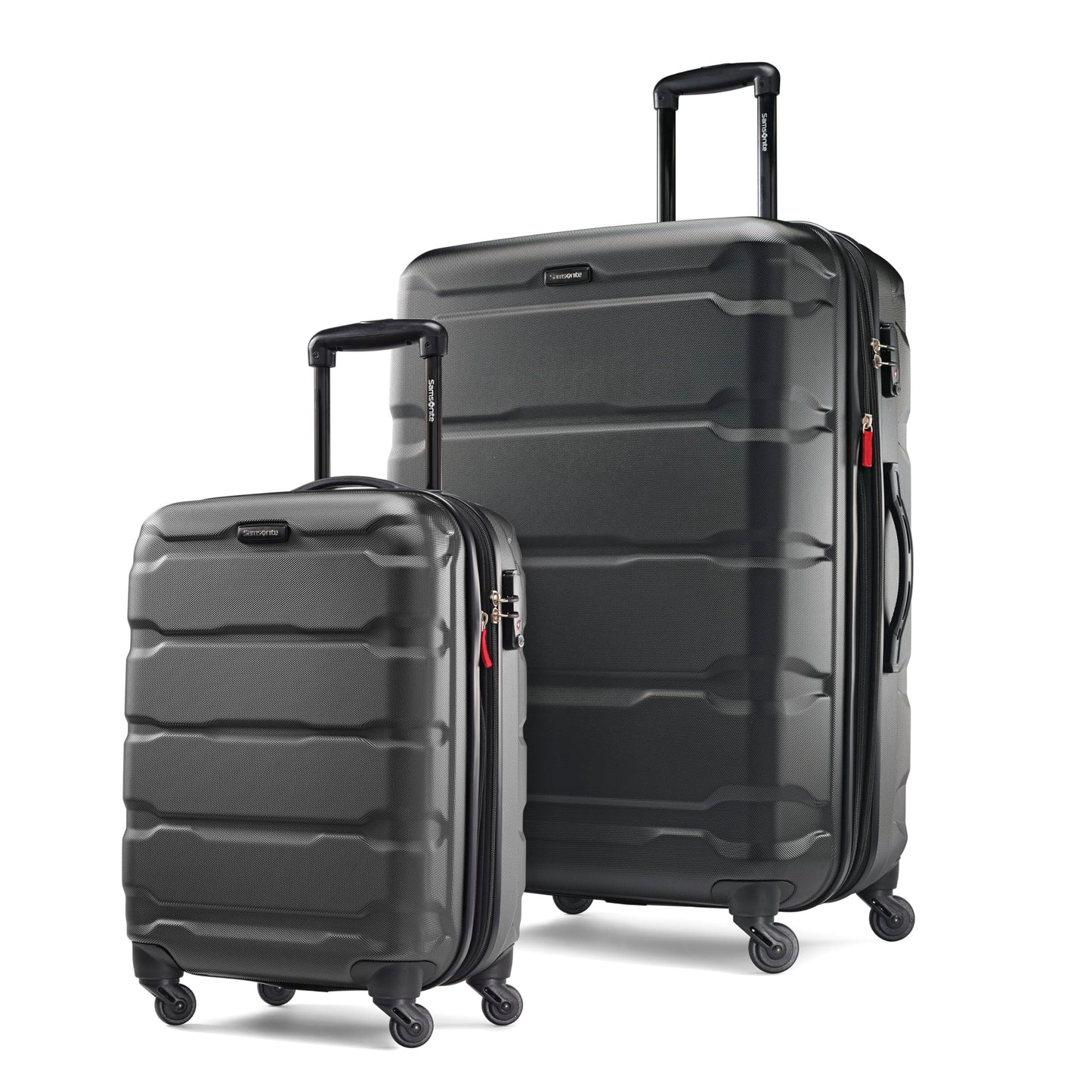 Samsonite Omni PC Hardside Expandable Luggage with Spinner Wheels, Caribbean Blue, Checked-Large 28-Inch