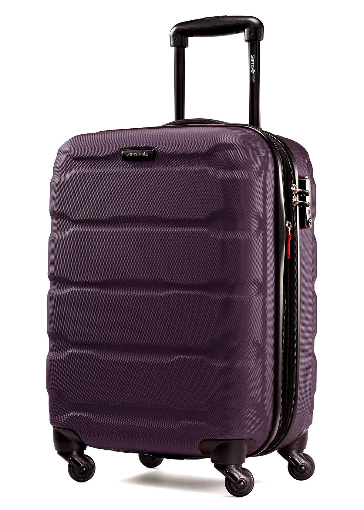 Samsonite Omni PC Hardside Expandable Luggage with Spinner Wheels, Caribbean Blue, Checked-Large 28-Inch