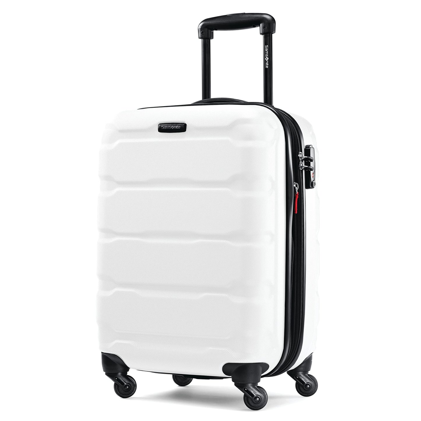 Samsonite Omni PC Hardside Expandable Luggage with Spinner Wheels, Caribbean Blue, Checked-Large 28-Inch