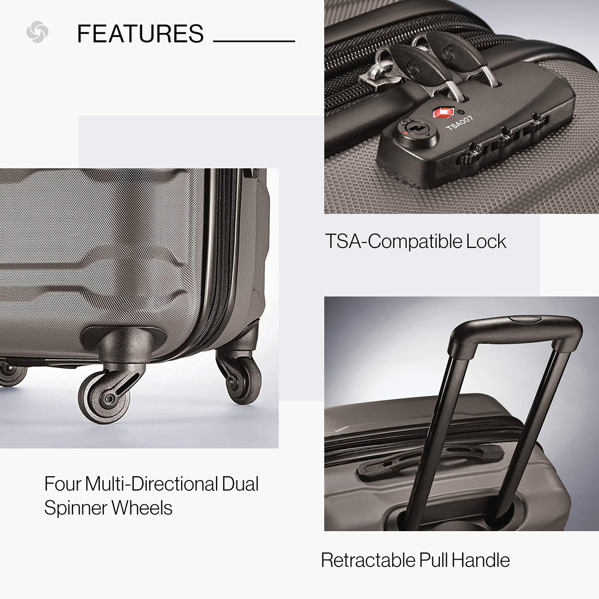 Samsonite Omni PC Hardside Expandable Luggage with Spinner Wheels, Caribbean Blue, Checked-Large 28-Inch