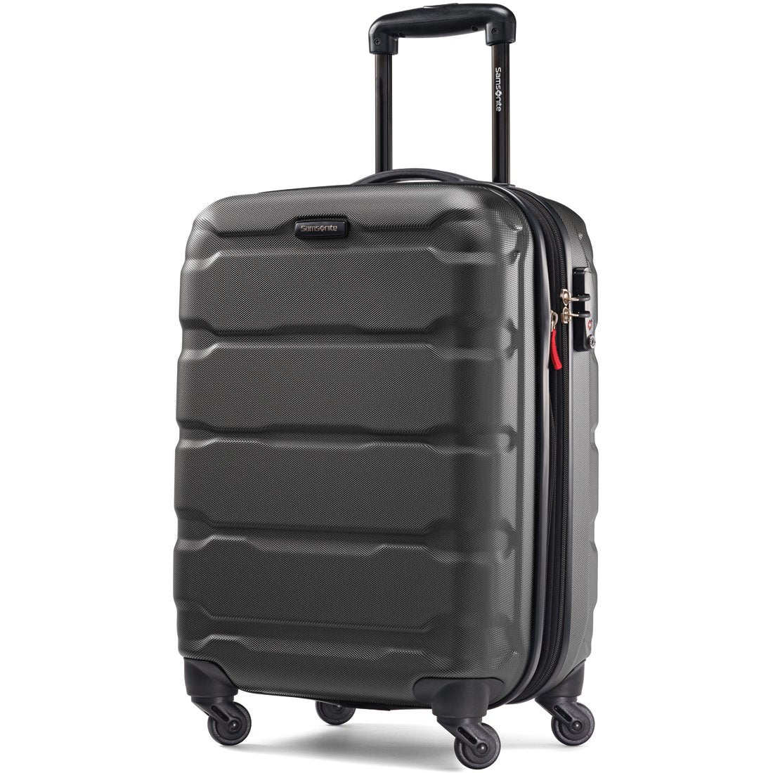Samsonite Omni PC Hardside Expandable Luggage with Spinner Wheels, Caribbean Blue, Checked-Large 28-Inch