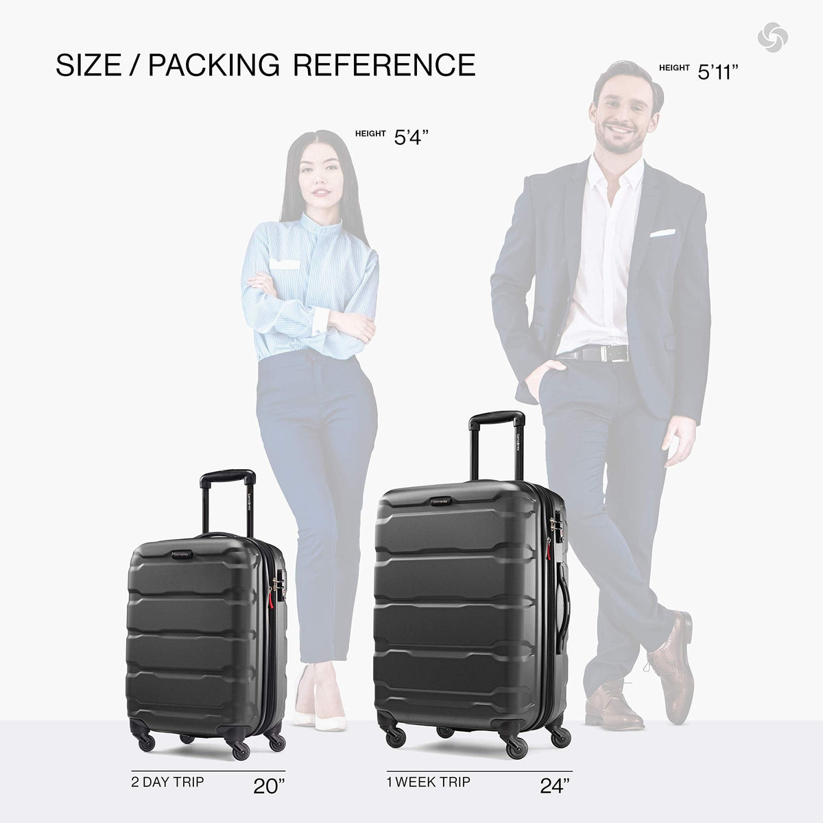 Samsonite Omni PC Hardside Expandable Luggage with Spinner Wheels, Caribbean Blue, Checked-Large 28-Inch
