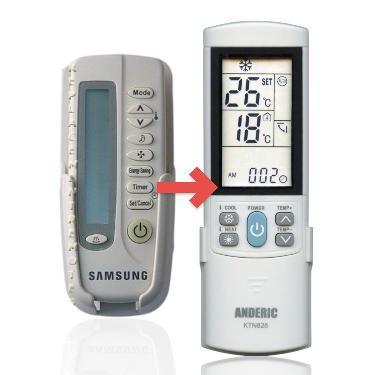 Anderic Substitute for Samsung ARC455 Air Conditioner Remote Control [KTN828]