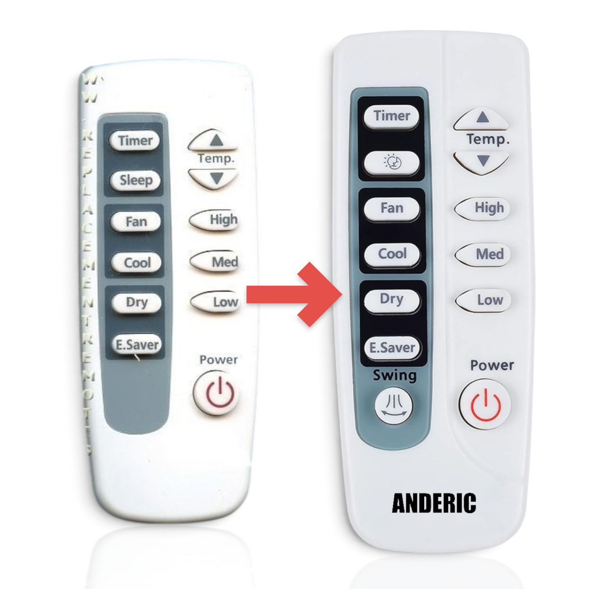Anderic Substitute for Samsung ARC755 Window / Room Air Conditioner Remote Control DB93-03018V [ARC755]