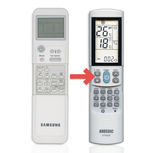 Anderic Substitute for Samsung ARH1362 Air Conditioner Remote Control [KTN828]