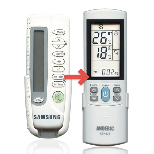 Anderic Substitute for Samsung ARH447 Air Conditioner Remote Control [KTN828]