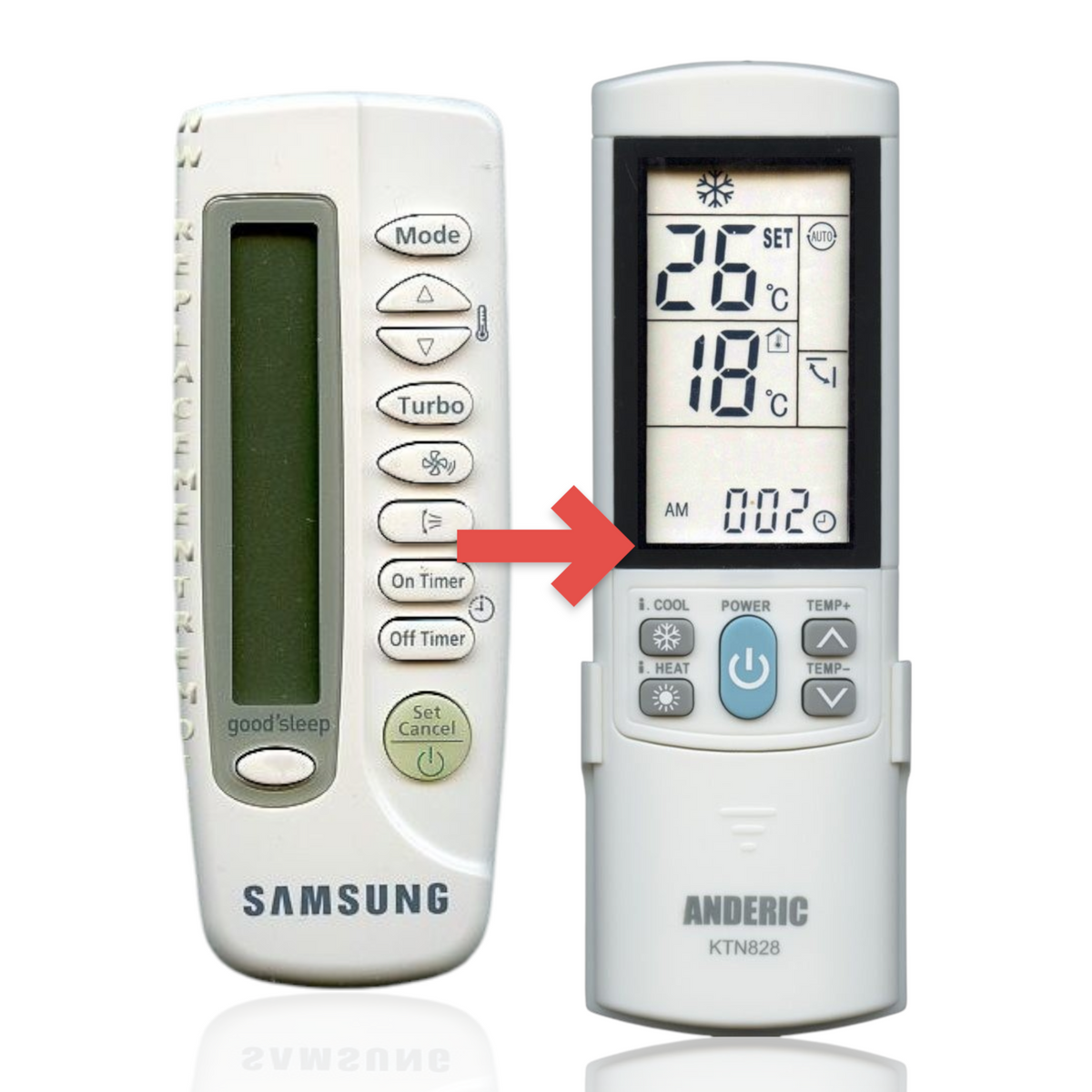 Anderic Substitute for Samsung ARH470 Air Conditioner Remote Control [KTN828]
