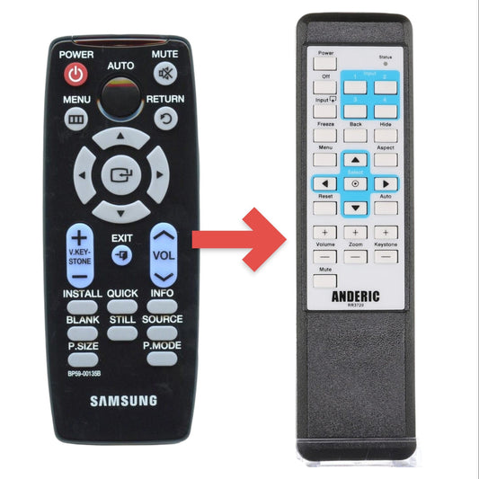 Anderic Substitute for Samsung BP59-00135B Projector Remote Control - BP5900135B [RR3720]