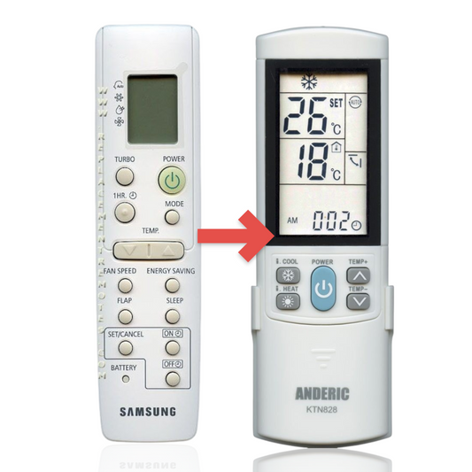 Anderic Substitute for Samsung DB93-03012A Air Conditioner Remote Control - DB9303012A [KTN828]