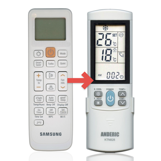 Anderic Substitute for Samsung DB93-11489K Air Conditioner Remote Control - DB9311489K [KTN828]