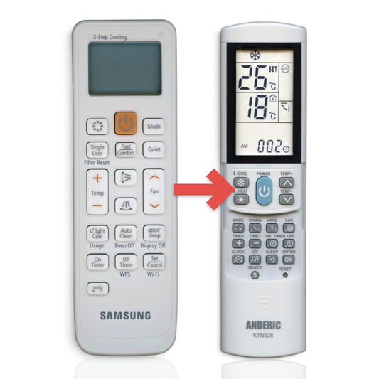 Anderic Substitute for Samsung DB93-14195A Air Conditioner Remote Control - DB9314195A [KTN828]