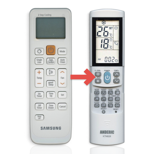 Anderic Substitute for Samsung DB93-14195B Air Conditioner Remote Control - DB9314195B [KTN828]