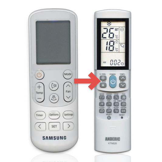 Anderic Substitute for Samsung DB93-15882S Air Conditioner Remote Control - DB9315882S [KTN828]