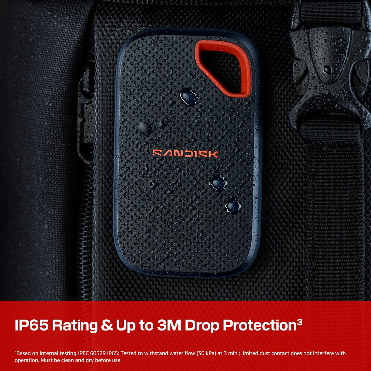 SANDISK 2TB Extreme Portable SSD (Old Model) - Up to 1050MB/s, USB-C, USB 3.2 Gen 2, IP65 Water and Dust Resistance, Updated Firmware - External Solid State Drive - SDSSDE61-2T00-G25