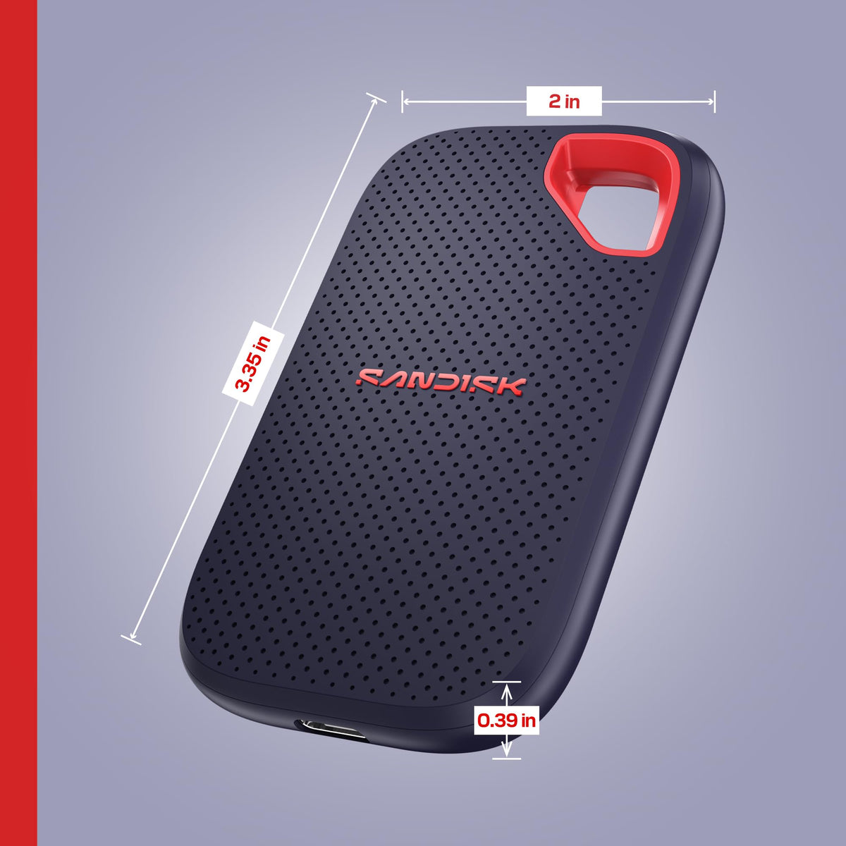 SANDISK 2TB Extreme Portable SSD (Old Model) - Up to 1050MB/s, USB-C, USB 3.2 Gen 2, IP65 Water and Dust Resistance, Updated Firmware - External Solid State Drive - SDSSDE61-2T00-G25