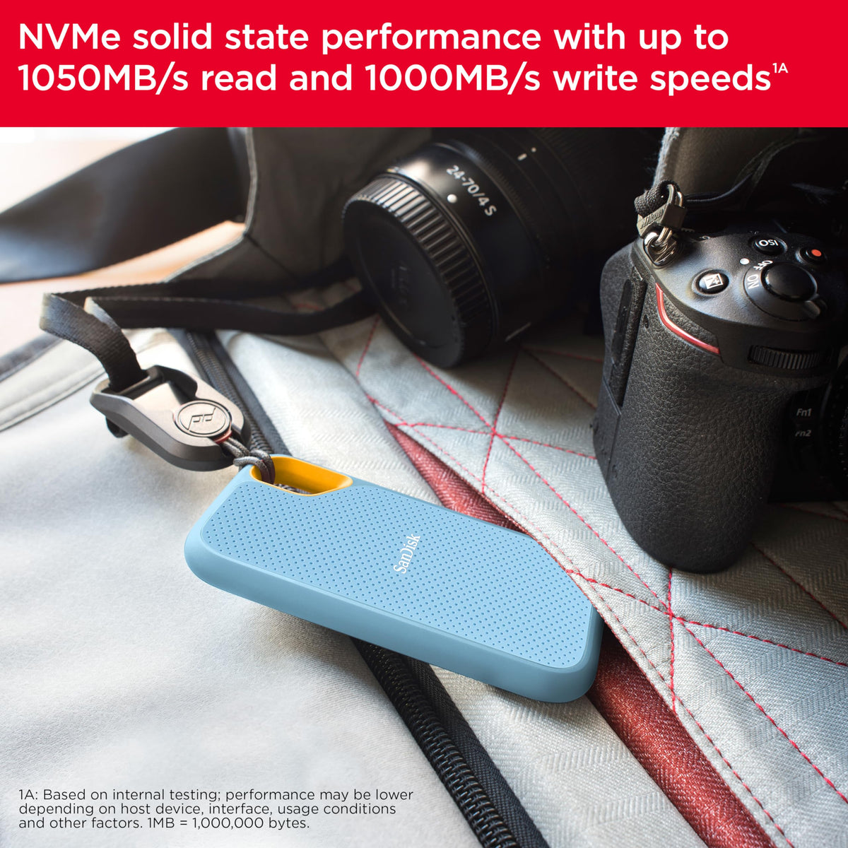 SANDISK 2TB Extreme Portable SSD (Old Model) - Up to 1050MB/s, USB-C, USB 3.2 Gen 2, IP65 Water and Dust Resistance, Updated Firmware - External Solid State Drive - SDSSDE61-2T00-G25