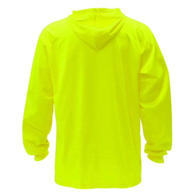 Hooded Long Sleeve Hi Vis Shirt – Lightweight Mesh Polyester