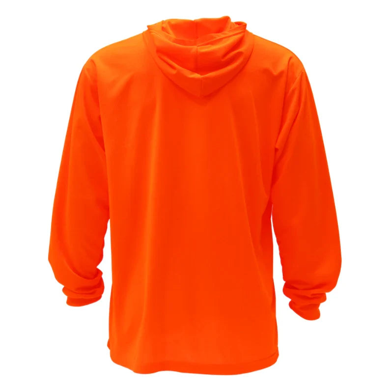 Hooded Long Sleeve Hi Vis Shirt – Lightweight Mesh Polyester