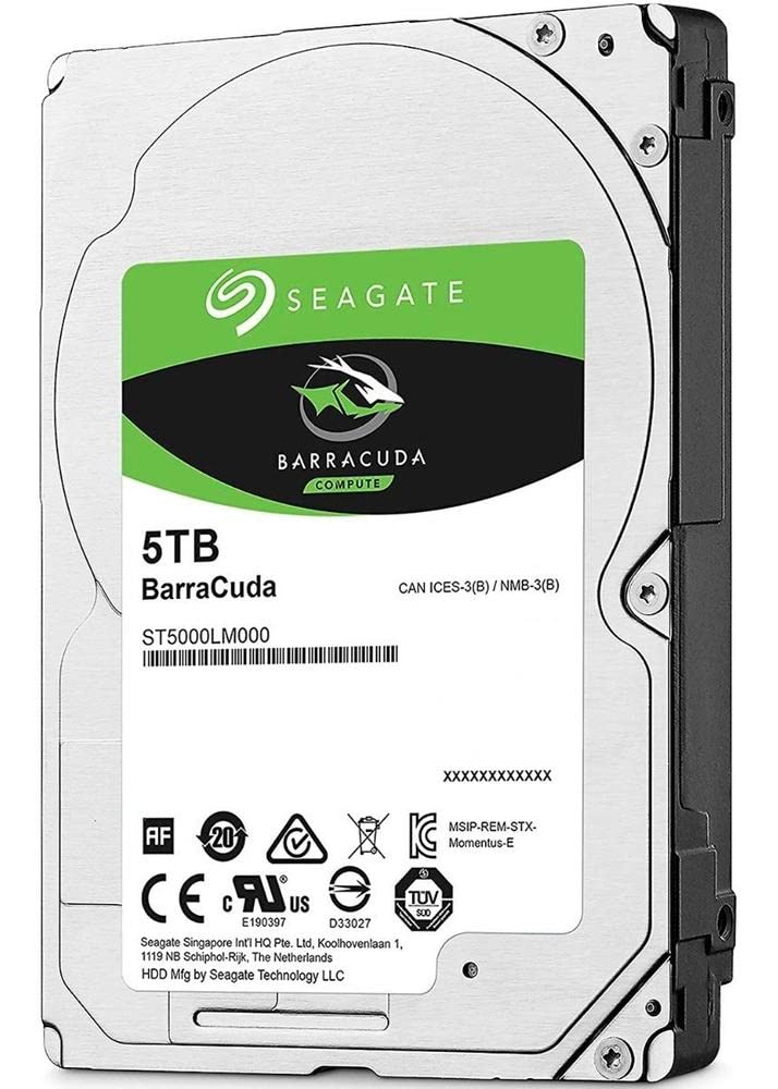 Seagate BarraCuda 5TB Internal Hard Drive HDD – 2.5 Inch SATA 6Gb/s 5400 RPM 128MB Cache for Computer Desktop PC (ST5000LM000)