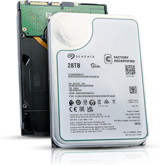 Seagate Exos ST28000NM001C 28TB 7200 RPM SATA 6Gb/s 512e 3.5in Enterprise Hard Drive (Renewed)