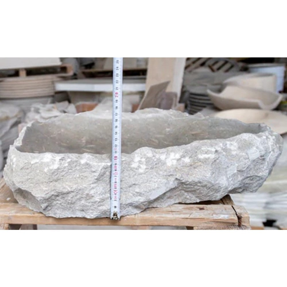 Seagrass Fossil Limestone Natural Stone Vessel Sink - Polished 18x22