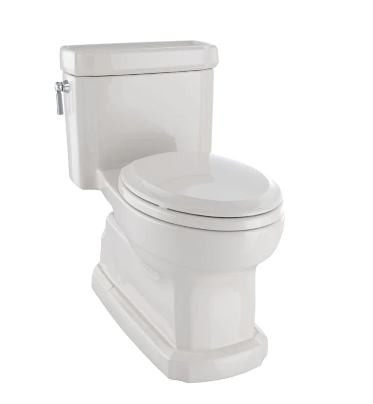 TOTO Guinevere 1.28 GPF One Piece Elongated Chair Height Toilet with Tornado Flush, CEFIONTECT Glaze, and Left Hand Lever - Soft Close Seat Included