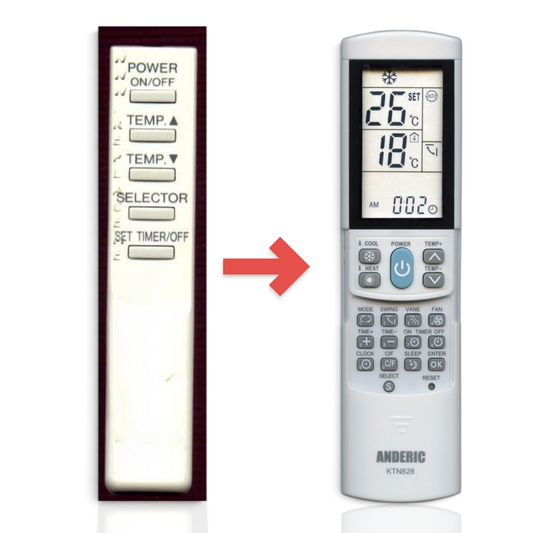 Anderic Substitute for Sharp CRMCA463JBE0 Air Conditioner Remote Control [KTN828]