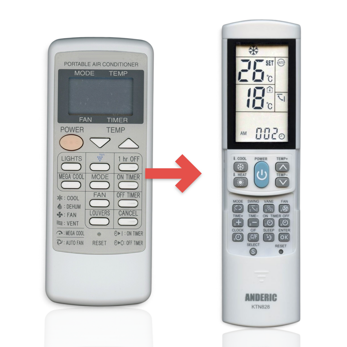 Anderic Substitute for Sharp CRMCA663JBEZ Air Conditioner Remote Control [KTN828]