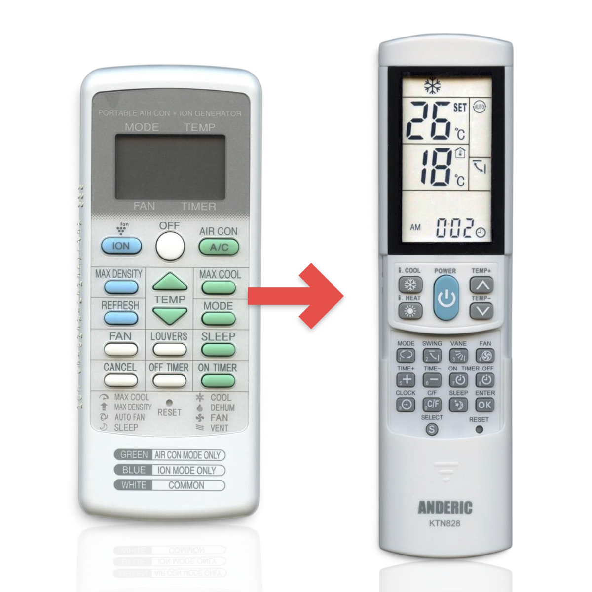 Anderic Substitute for Sharp CRMCA810JBEZ Air Conditioner Remote Control [KTN828]